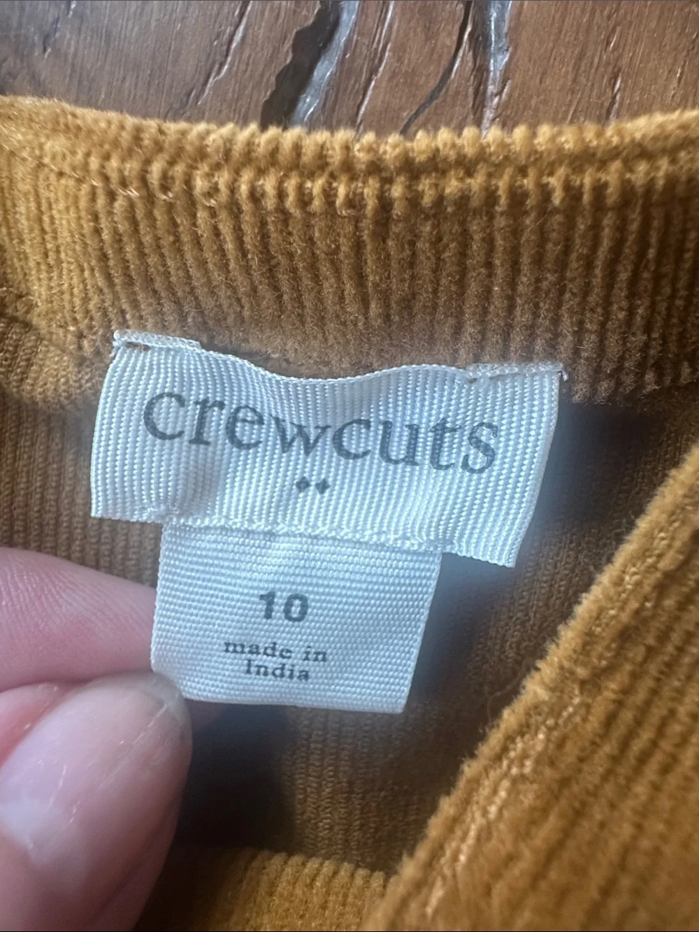Crewcuts Mustard Corduroy Button-Front Jumper